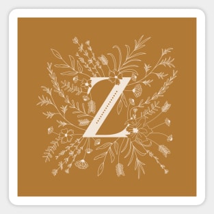 Botanical Letter Z (Mustard Yellow) Magnet